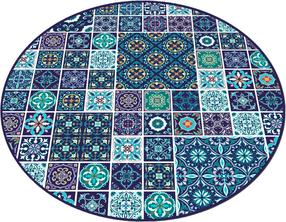 Vonios grindų kilimėlis Foutastic Carres Bleus 359CHL4862, įvairių spalvų, 160 cm x 160 cm, Ø 160 cm