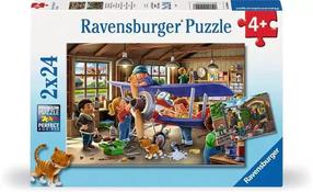 Пазл 2in1 Ravensburger Airplane & Train Repairs, 18 см x 26 см, 48 шт., многоцветный