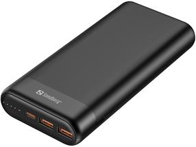 Lādētājs-akumulators (Power bank) Sandberg PD65W + 2 x QC 3.0, 20000 mAh, melna krās.