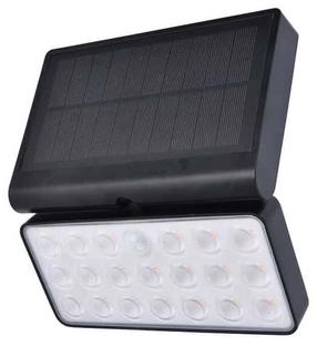 Sieninis lauko šviestuvas Lutec Tuda Solar PIR, 8.5W, LED, IP44, juoda sp., 11.1 cm x 19.2 cm