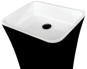 Vonios praustuvas Besco Assos Black&White, akmens masė, 50 cm x 40 cm x 85 cm, balta sp./juoda sp.