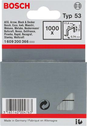 Kabės Bosch, 11.4 mm x 0.74 mm, 1000 vnt.