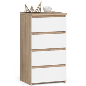 Kumode Akord CL4, balts krās./sonoma ozola krās., 74 cm x 35 cm x 40 cm