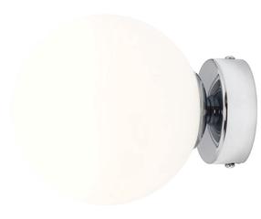 Lampa sienas Aldex Ball S, E14, 1 x 10 W, balta krās. / hroma krās.