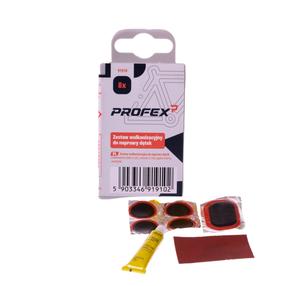 Dviračio kameros remonto rinkinys Profex 91910, guma, juoda sp., 8 vnt.