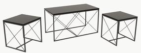 Kafijas galdiņu komplekts Kalune Design Defne, antracīta krās./melns krās., 45 - 50 cm x 100 cm x 52 cm, 3 gab.