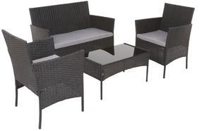 Lauko baldų komplektas Patio Edwige, juoda sp., 4 vietų