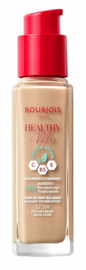 Skystas makiažo pagrindas Bourjois Paris Healthy Mix, 52.2w golden beige, 30 ml