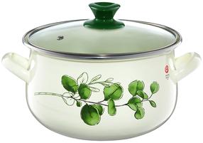 Puodas Emalia Olkusz Eucalyptus, Ø18 cm, 3.1 l, balta sp.