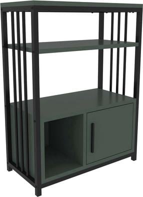 Pastatoma lentyna Kalune Design Letos 875ZNA4535, juoda sp./žalia sp., 80 cm x 60 cm x 29.6 cm