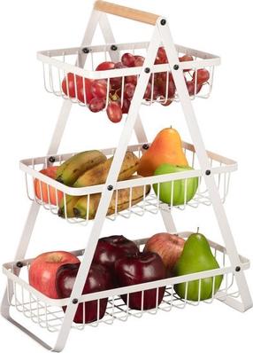 Augļu un dārzeņu grozs Elitehoff Loft E-8178, metāls, 33 cm x 17 cm, balta krās.