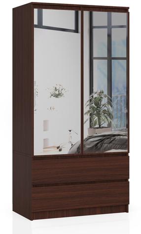 Spinta Akord S90, tamsiai ruda sp., 51 cm x 90 cm x 180 cm, su veidrodžiu