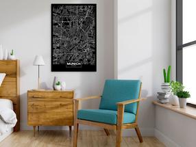 Reprodukcija Artgeist Dark Map Of Munich, k-b-0071-b-a, 80 cm x 120 cm