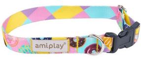 Antkaklis šunims Amiplay Be Happy, įvairių spalvų, 200 - 350 mm x 15 mm, 20-35