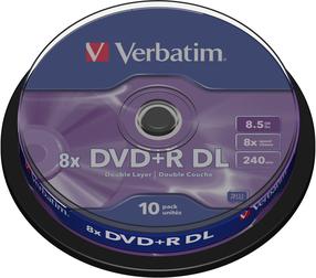 Записываемый компакт-диск Verbatim 43666, 8.5 GB, 10шт.