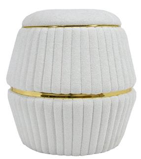 Pufas Kayoom Doric 235 AP75C-WHT, aukso sp./balta sp., 51.5 cm x 51.5 cm x 53 cm