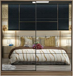 Skapis Kalune Design Kale 7165, brūna krās., 220 cm x 52 cm x 210 cm, ar spoguli