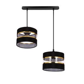 Šviestuvas kabinamas Candellux Lighting Pandy, E27, 2 x 40 W, aukso sp./juoda sp. / juoda sp.