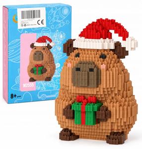 Konstruktorius Christmas Capybara, 40 vnt., ruda sp./raudona sp.