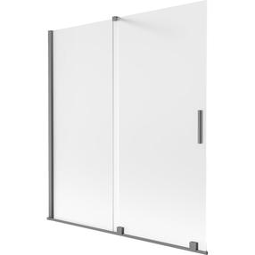 Dušo sienelė Mexen Velar, 150 cm x 150 cm, skaidri sp./gun metal sp./matinis