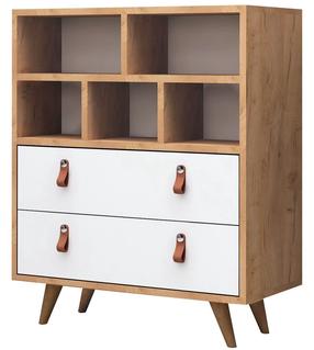 Komoda Kalune Design Beggu 811MDD3423, ąžuolo sp./balta sp., 85.6 cm x 70 cm x 40 cm