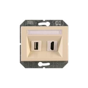 HDMI ir USB lizdas Vilma XP500, dramblio kaulo sp.