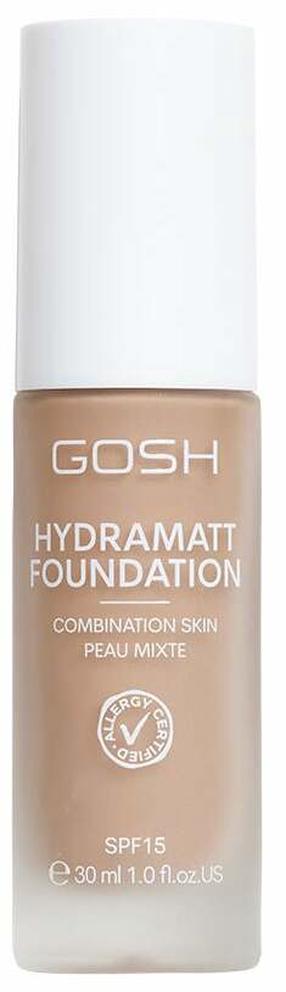 Šķidrā grima bāze Gosh Hydramatt, SPF 15, vidēji tumša-neitrāla krās., 012n, 30 ml