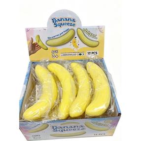 Sensorā rotaļlieta, mīksts “banāns”, 17 cm, dzeltena krās.