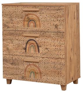 Komoda Kalune Design Leva Gravis Rainbow, ruda sp., 95 cm x 80 cm x 43 cm