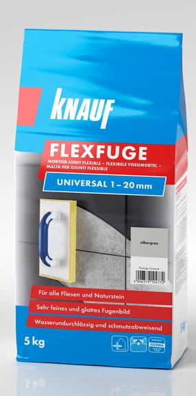 Glaistas siūlėms Knauf FLEXFUGE, dekoratyvinis, sidabrinė pilka sp., 5 kg