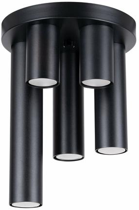 Šviestuvas lubų Sollux Lagos, GU10, 5 x 10 W, juoda sp. / juoda sp.
