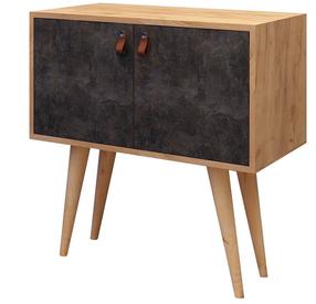 Konsolinis staliukas Kalune Design Dencia, ąžuolo sp./tamsiai pilka sp., 40 cm x 80 cm x 80 cm
