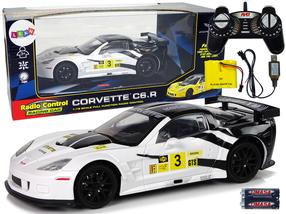  Rc automobilis Lean Toys Corvette C6.R 9726, 1:18, balta sp./juoda sp.