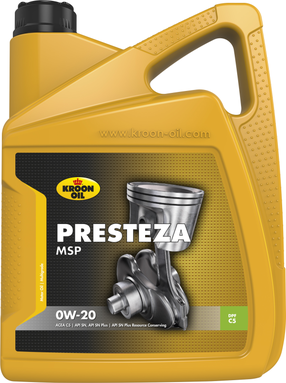Variklių alyva Kroon Oil Presteza MSP 0W - 20, sintetinis, 5 l