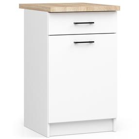 Apatinė virtuvinė spintelė Akord Furniture Factory Oliwia, balta sp., 46 cm x 50 cm x 85 cm