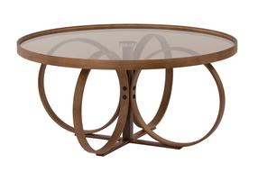 Kavos staliukas Kalune Design Tokyo, riešuto sp., 100 cm x 100 cm x 47 cm