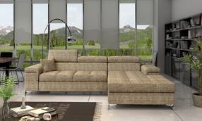 Kampinė sofa Ricardo Berlin 03, šviesiai ruda sp., dešininė, 205 x 280 cm x 90 cm