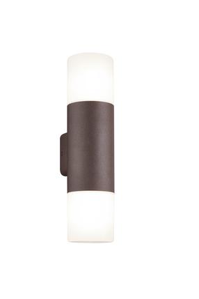 Õue seinavalgusti Trio Hoosic, 28W, E27, IP44, pruun v./vask v., 8 cm x 33 cm