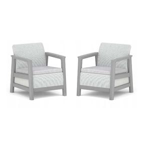 Õuetoolide komplekt Keter Scandi Linea, teras v./helehall v., 73 cm x 70.4 cm x 77.5 cm, 2 tk.