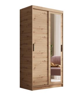 Spinta ADRK Hailey, ąžuolo sp., 100 cm x 60 cm x 205 cm, su veidrodžiu
