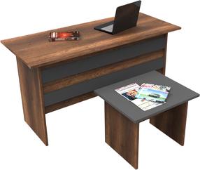 Biuro baldų komplektas Kalune Design VO8 956LCS2101, antracito sp./ruda sp., 73.8 cm x 140 cm x 60 cm