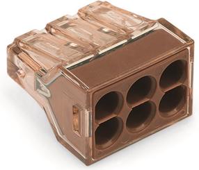 Клеммная колодка Wago 773-606/5, 6 x 1,5-4 mm², 32 а, коричневый цв., 5 шт.