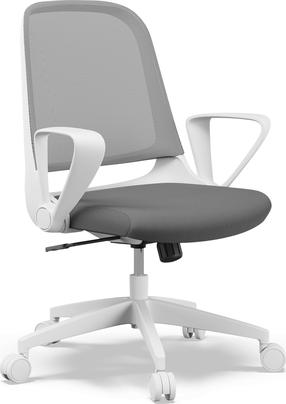 Darbo kėdė SENSE7 Sopty, 48 x 57 x 85 - 93 cm, balta sp./pilka sp.