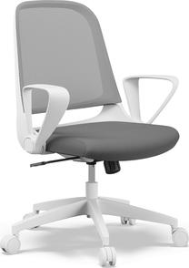 Darbo kėdė SENSE7 Sopty, 48 x 57 x 85 - 93 cm, balta sp./pilka sp.
