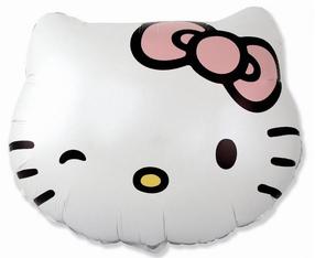Fooliumist õhupall erikujuga GoDan Hello Kitty Head, valge v.