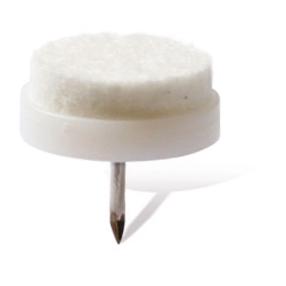 Baldų padukas Haushalt, balta, 2.4 cm, 8 vnt.