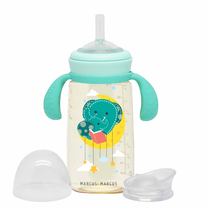 Buteliukas Marcus & Marcus PPSU Transition Ollie, 300 ml, 6+ mėn., termoplastinis elastomeras (tpe), žalia sp.