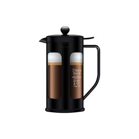 Kafijas kanna French Press Bollire, 1.5 l, caurspīdīga krās./melna krās.