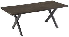 Stalas Home4you Rowan, juoda sp./tamsiai ruda sp., 200 cm x 90 cm x 75 cm