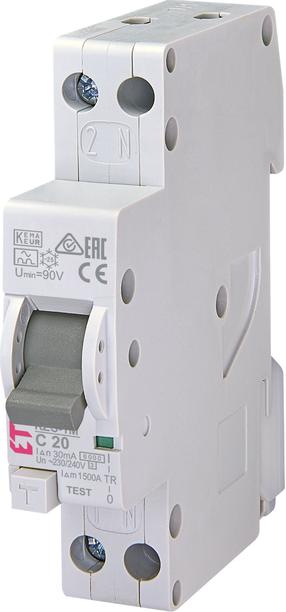 Rikkevoolukaitse ETI KZS-1M, 1P, 20 A, 230 V, 30 mA